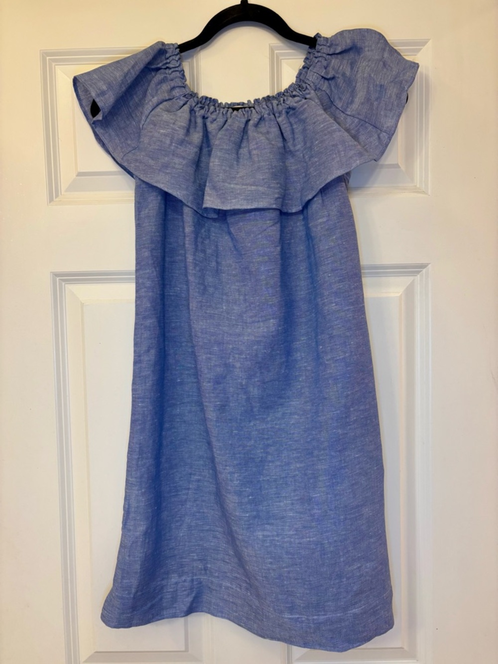 Crewcuts Linen Blend Off-Shoulder Ruffle Dress